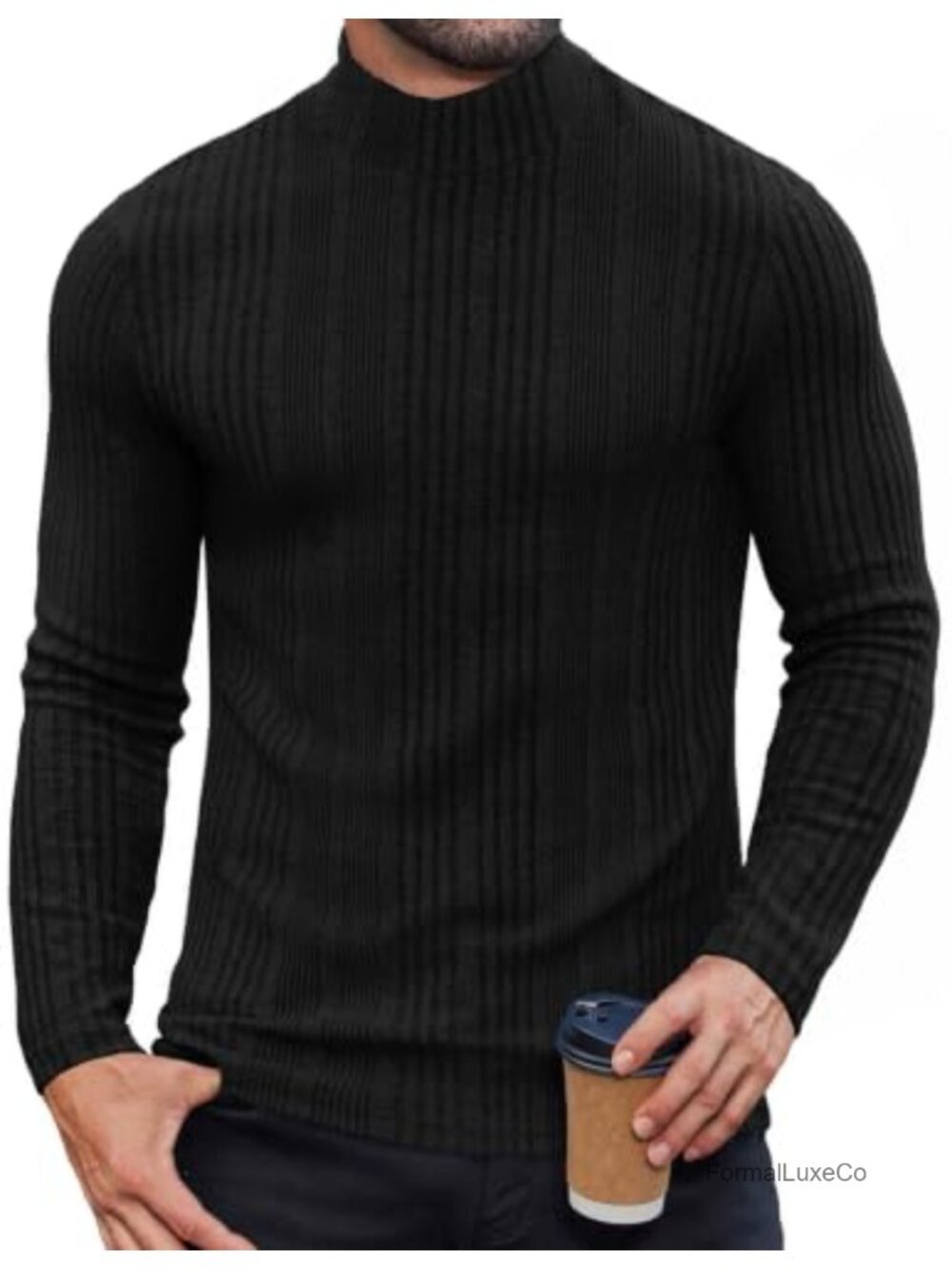 Mens Mock Turtleneck Long Sleeve Fleece Thermal Pullover Slim Fit Shirt